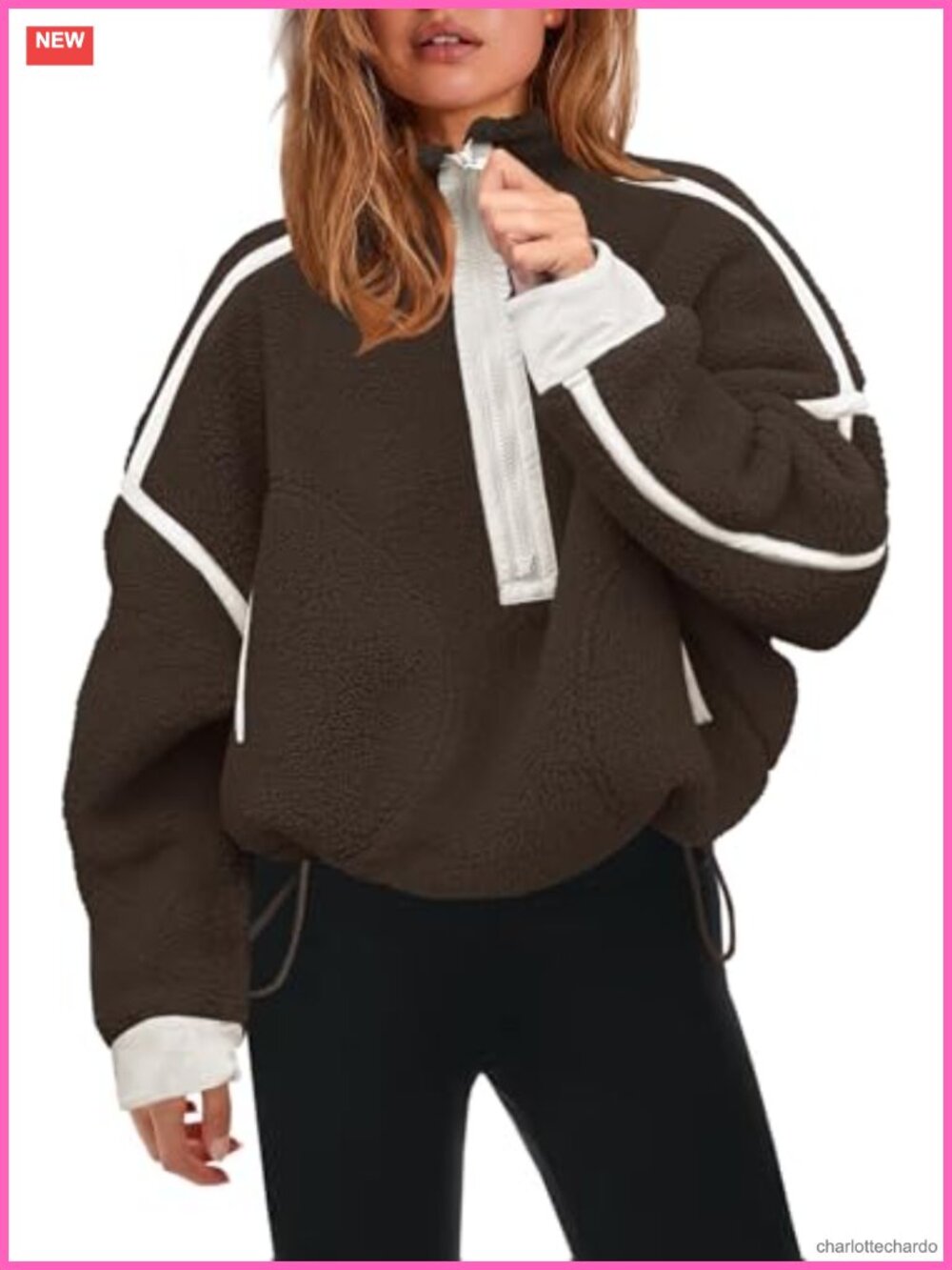 Panadila Womens Half Zip Fleece Pullover Sherpa Jacket Cozy Teddy